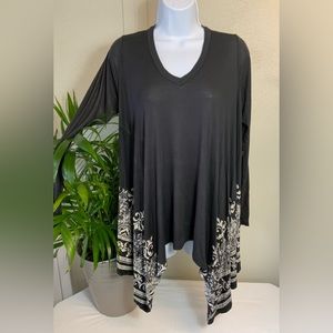 Sold…Black Asymetrical Loose Fit Top with Rhinestones.